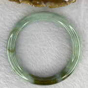 Type A Blueish Green with Brown Patches Jadeite Bangle 41.09g 9.3 by 8.7 mm Internal Diameter 55.0mm (Internal Lines) - Huangs Jadeite and Jewelry Pte Ltd