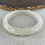 Natural Type A Near White Jadeite Bangle | 61.2mm Inner Diameter (62.51g 13.0x8.0mm | Slight External Line | Pure Mind, Serenity & Aura Cleansing) - Huangs Jadeite and Jewelry Pte Ltd
