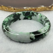 Type A Light Lavender with Old Mine Spicy to Dark Green Piao Hua Jadeite Bangle 72.00g Internal Diameter 56.6mm 14.8 by 9.5mm (Slight Internal Lines) - Huangs Jadeite and Jewelry Pte Ltd
