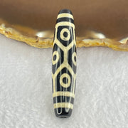 Natural Powerful Tibetan Old Oily Agate 9 Eyes Dzi Bead Heavenly Master (Tian Zhu) 九眼天诛 13.91g 57.4 by 12.8mm - Huangs Jadeite and Jewelry Pte Ltd