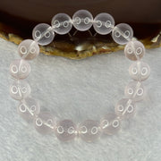 Natural Rose Quartz Beads Bracelet 天然玫瑰石英珠手链 45.08g 18.5cm 12.6mm 17 Beads - Huangs Jadeite and Jewelry Pte Ltd