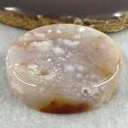 Natural Pink Flower Agate Set Bangle 104.16g Inner Diameter 56.0mm 10.8 by 5.2mm (Very Very Slight External Rough) - Huangs Jadeite and Jewelry Pte Ltd