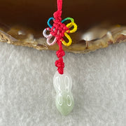 Type A Green with Lavender Jadeite Peanut Charm 1.78g 18.0 by 6.5mm - Huangs Jadeite and Jewelry Pte Ltd