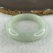 Type A Natural Jelly Light Green Jadeite Oval Bangle 47.17g Inner Diameter 54.6mm 12.3 by 8.2mm (Internal Line) - Huangs Jadeite and Jewelry Pte Ltd
