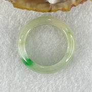 Type A Light Yellowish Green Lavender with Spicy Green Piao Hua Jadeite Ring 4.50g 6.6 by 3.7mm US8.4 HK18.6 - Huangs Jadeite and Jewelry Pte Ltd