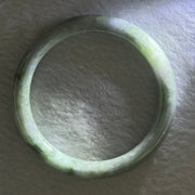 Type A Deep Lavender and Green Piao Hua Jadeite Bangle 31.99g Internal Diameter 57.0mm 8.0 by 8.0mm (Slight Internal Line) - Huangs Jadeite and Jewelry Pte Ltd