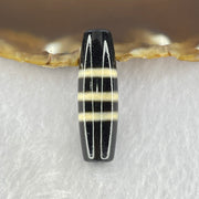 Natural Powerful Tibetan Old Oily Agate 3-Lines Dzi Bead Heavenly Master (Tian Zhu) 8.30g 38.4 by 11.9mm - Huangs Jadeite and Jewelry Pte Ltd