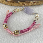 Type A Lavender Jadeite Male Pixiu Charm in String Bracelet 7.02g 17.2 by 12.4 by 7.5mm - Huangs Jadeite and Jewelry Pte Ltd