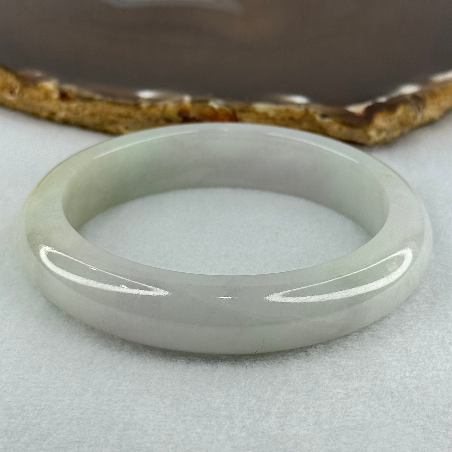 Type A Faint Lavender and Faint Green with Yellow Patches Jadeite Bangle Internal Diameter 58.2mm 67.56g 13.3 by 9.0mm (Internal Line) - Huangs Jadeite and Jewelry Pte Ltd
