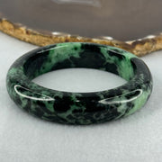 Type A Opaque to Slightly Translucent Dark Green with Apple and Emerald Green Jadeite Bangle Internal Diameter 56.0mm 75.24g 14.9 by 9.6mm (Slight Internal Lines) - Huangs Jadeite and Jewelry Pte Ltd