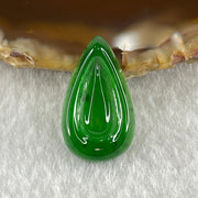 Type A Natural Semi Icy Bright Green Jadeite Tear Drop Shape Stone for Setting 1.25g 21.4 by 12.5 by 2.8mm - Huangs Jadeite and Jewelry Pte Ltd
