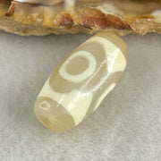 Natural Powerful Tibetan Old Oily Agate 3 Eyes Dzi Bead Heavenly Master (Tian Zhu) 三眼天诛 2.90g 20.1 by 10.1mm - Huangs Jadeite and Jewelry Pte Ltd
