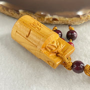Natural Wood Golden Bucket Handphone Charm 8.67g 38.2 by 19.2mm - Huangs Jadeite and Jewelry Pte Ltd