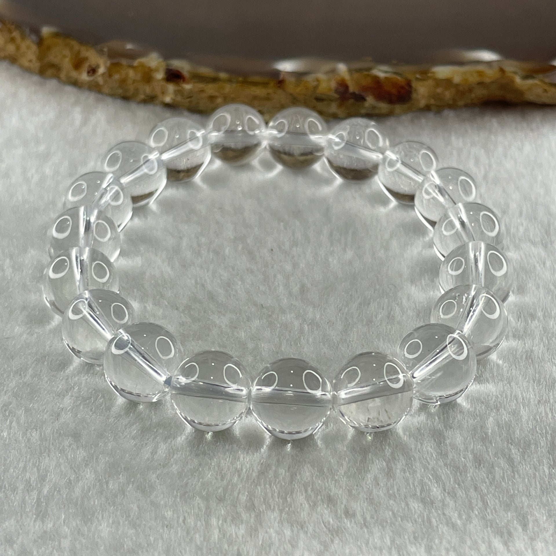 Natural Clear Quartz Beads Bracelet 25.89g 15cm 10.1mm 19 Beads - Huangs Jadeite and Jewelry Pte Ltd