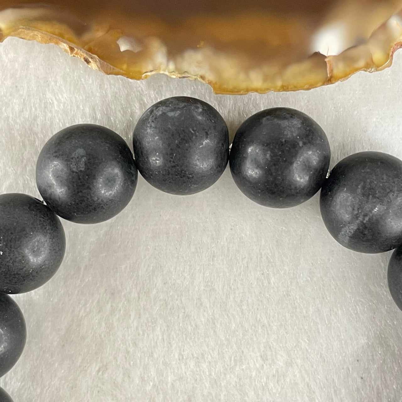Natural Magnetite Beads Bracelet 63.55g 17cm 13.8mm 16 Beads - Huangs Jadeite and Jewelry Pte Ltd