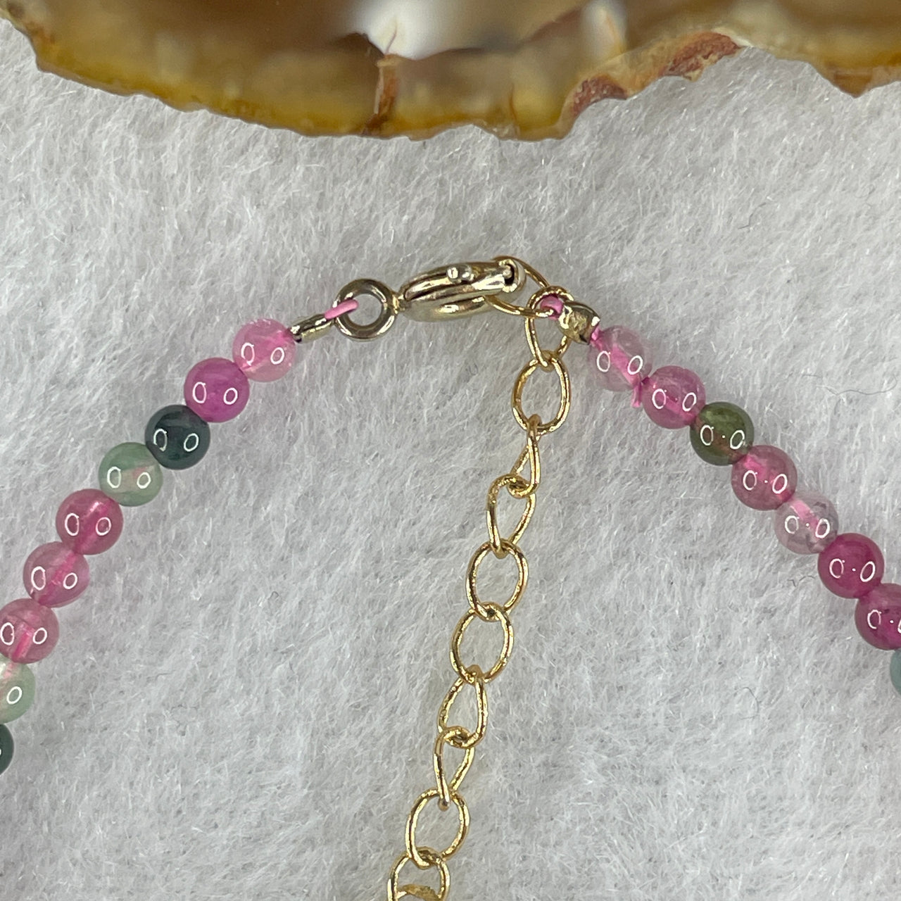 Natural Tourmaline Crystal Beads with Charm Bracelet 4.03g 16cm 4.0mm-8Beads 3.1mm-28Beads