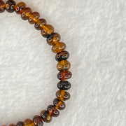 Natural Dark Brownish Yellow Medicine Amber Beads Bracelet 天然抚顺药珀手链 4.28g 15cm 6.6mm 42 Beads - Huangs Jadeite and Jewelry Pte Ltd