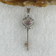 Natural Tourmaline Crystal Key with Charm Pendant in S925 Sliver 1.38g 5.2 by 3.8 by 2.0mm - Huangs Jadeite and Jewelry Pte Ltd