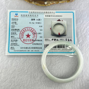 Type A Faint Lavender Green Jadeite Bangle Internal Diameter 55.3mm 61.24g 17.3 by 7.2mm (Internal Lines) - Huangs Jadeite and Jewelry Pte Ltd