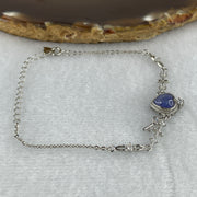 Natural Blue Tanzanite Heart Shape with Cubic Zirconia in S925 Bracelet 2.96g 16-16cm 6.8 by 6.8 by 3.0mm 1 Bead - Huangs Jadeite and Jewelry Pte Ltd