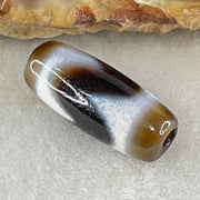 Natural Powerful Tibetan Old Oily Agate Tiger Tooth Daluo Dzi Bead Heavenly Master (Tian Zhu) 2.20g 20.2 by 6.5mm - Huangs Jadeite and Jewelry Pte Ltd