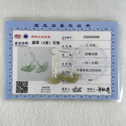 Type A Icy Brownish Green Jadeite Butterfly in S925 Sliver Earrings 2.43g 22.7 by 9.7 by 2.1mm - Huangs Jadeite and Jewelry Pte Ltd