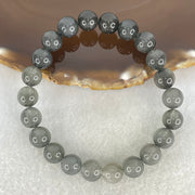 Good Grade Natural  Grey Rabbit Hair Rutilated Quartz Beads Bracelet 23.51g 16.5cm 9.4mm 22 Beads - Huangs Jadeite and Jewelry Pte Ltd