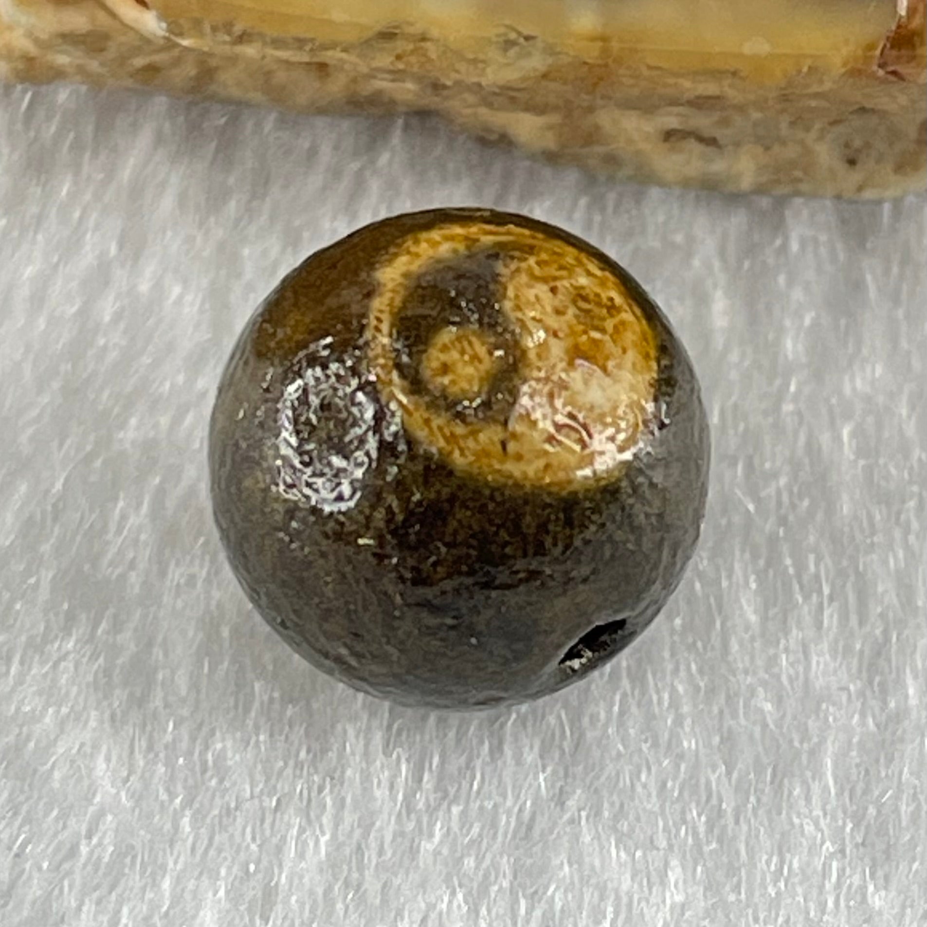 Natural Powerful Tibetan Old Oily Agate Yin Yang Bead Heavenly Master (Tian Zhu) 1.43g 10.0 by 10.3mm - Huangs Jadeite and Jewelry Pte Ltd