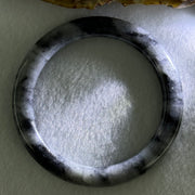 Type A Wuji Grey Black Piao Hua Jadeite Bangle Internal Diameter 55.4mm 39.68g 7.9 by 9.4mm (Slight Internal Lines) - Huangs Jadeite and Jewelry Pte Ltd