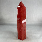Cherry Quartz Tower with Wooden Stand Display 866.8g 59.3 by 50.0 by 210.0mm - Huangs Jadeite and Jewelry Pte Ltd