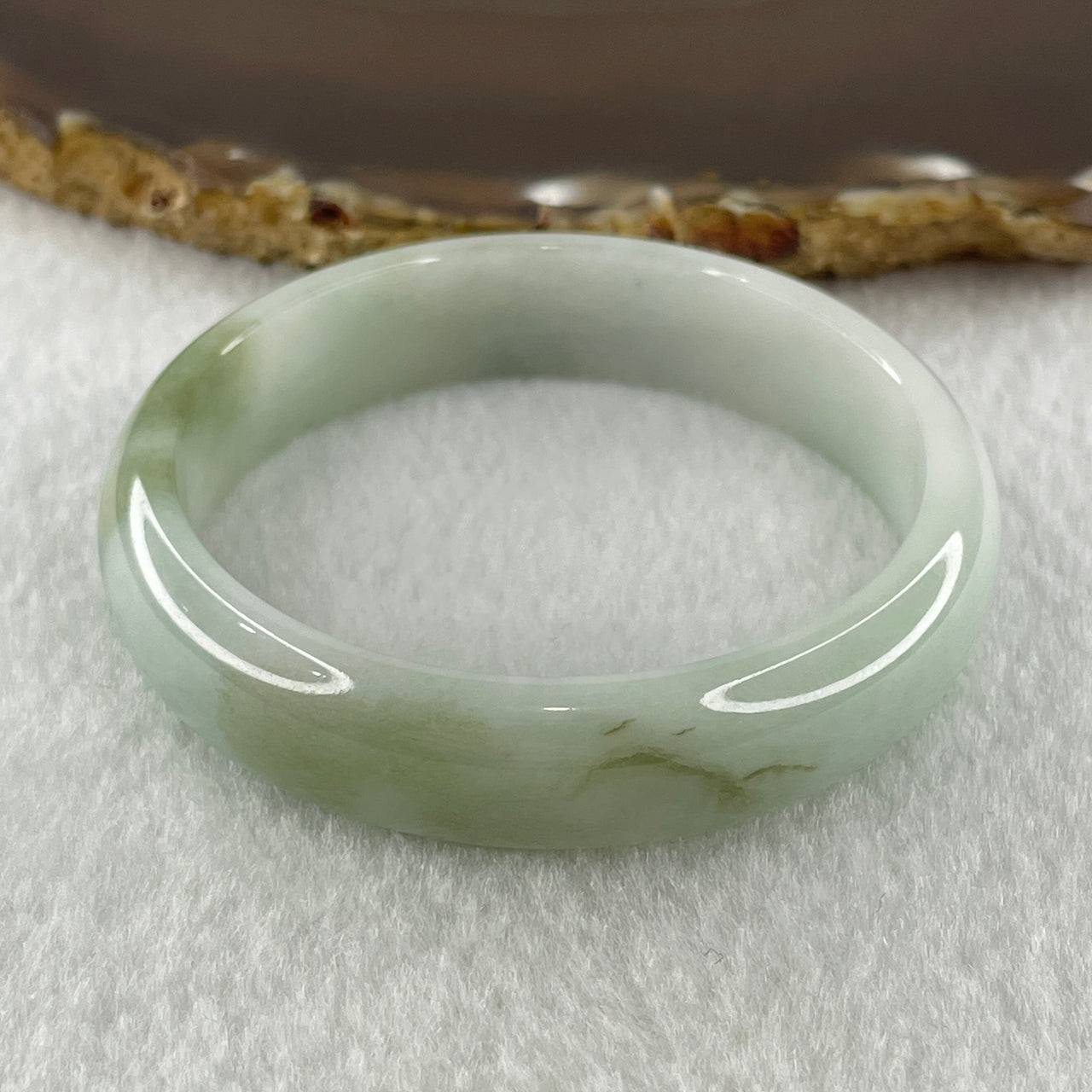 Natural Type A Faint Green Faint Lavender Jadeite Bangle 36.18g Inner Diameter 51.5mm 12.4 by 6.3mm (Very Very Slight Internal Lines) - Huangs Jadeite and Jewelry Pte Ltd