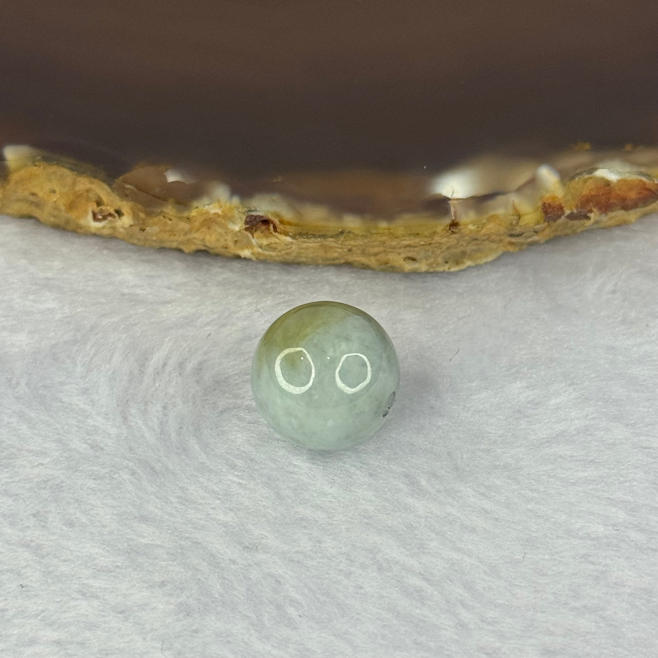 Type A Lavender with Sky Blue and Yellowish Green Patches Jadeite Bead for Bracelet/Necklace/Earrings/Ring 4.04g 13.4mm - Huangs Jadeite and Jewelry Pte Ltd