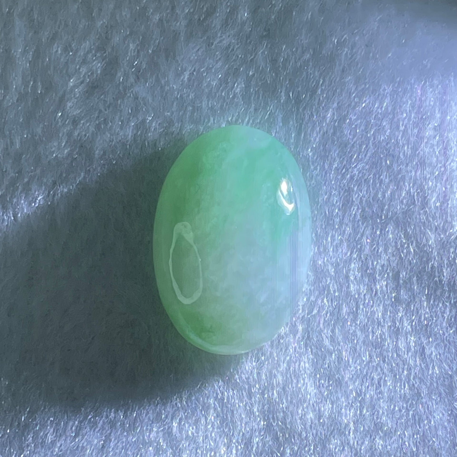 Type A Faint Lavender and Light Green Jadeite Cabouchon Stone For Setting 5.13g 22.8 by 15.8 by 8.0mm - Huangs Jadeite and Jewelry Pte Ltd
