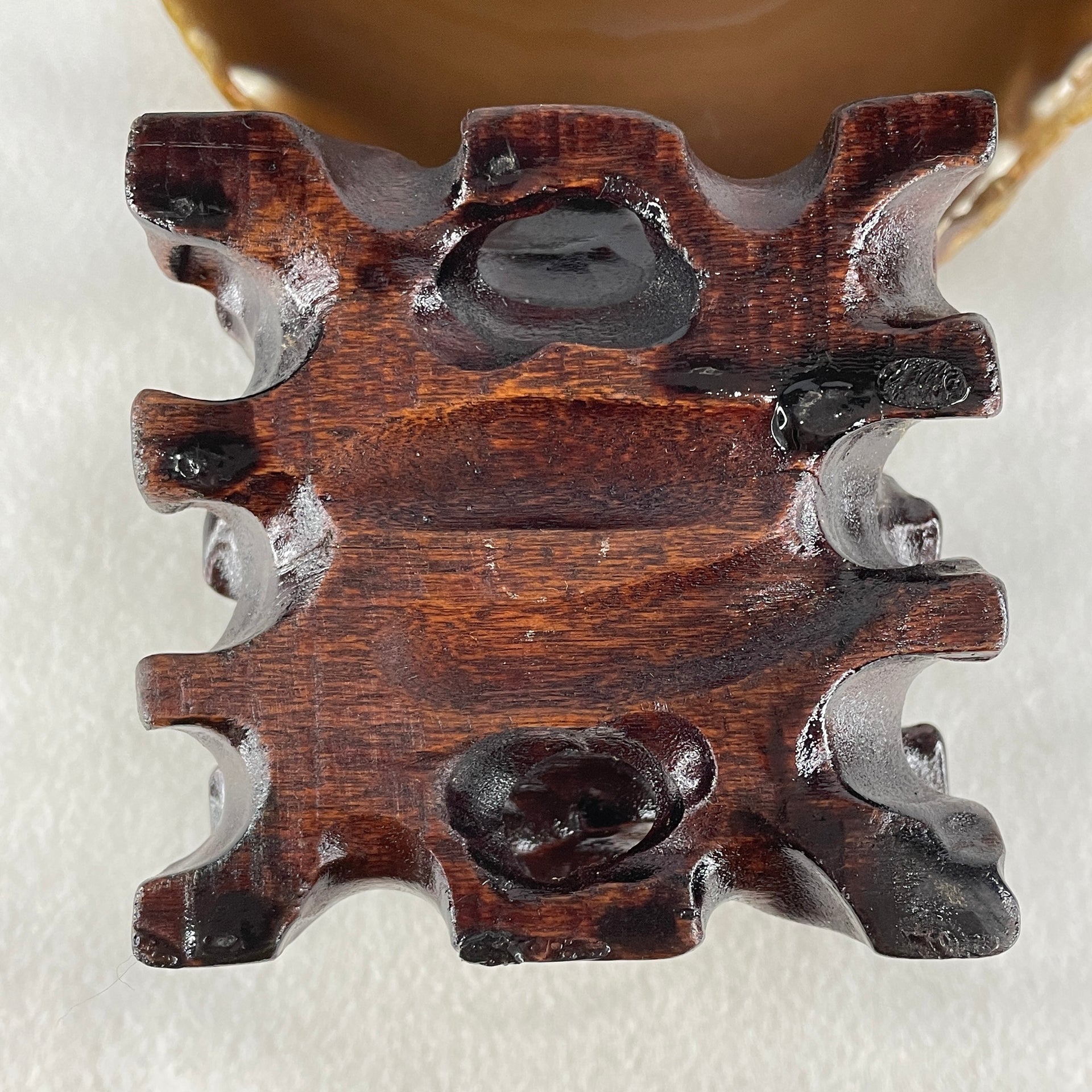 Natural Brecciated Jasper Ball Display with Wooden Stand 1641.2g 95.6 by 165.0mm - Huangs Jadeite and Jewelry Pte Ltd