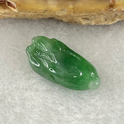 Type A Old Mine Spicy Green Jadeite Cabbage Charm Stone For Setting 0.63g 14.1 by 6.9 by 3.7mm - Huangs Jadeite and Jewelry Pte Ltd