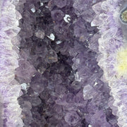 Natural Triangular Shape Amethyst Cave with Wooden Display 18,923.1g 300.0 by 280.0 by 500.0mm - Huangs Jadeite and Jewelry Pte Ltd