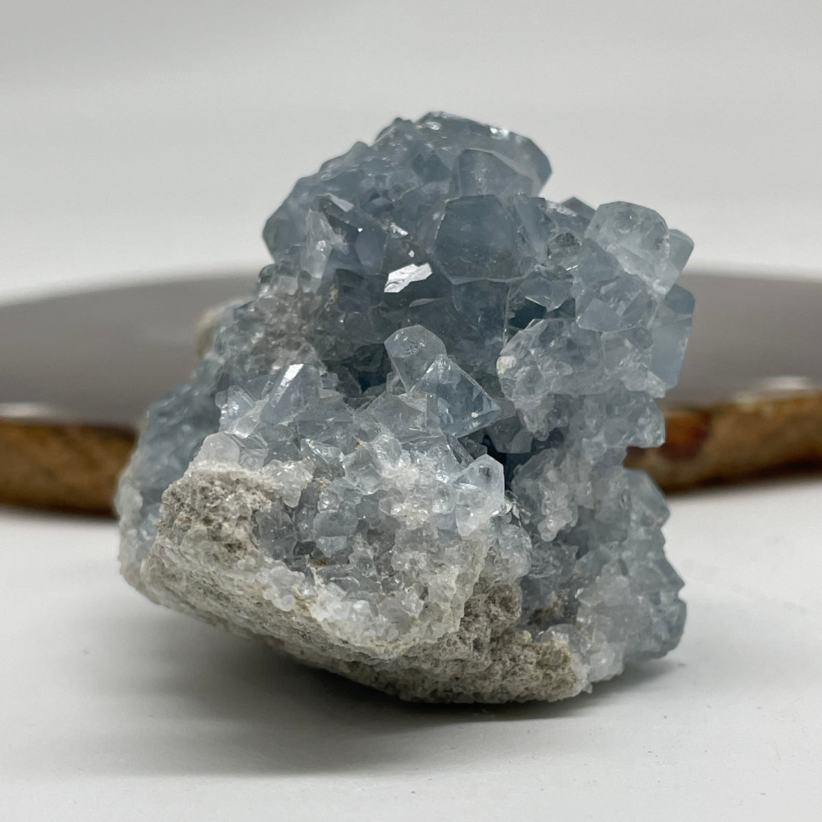 Natural Celestine Rough Display | Sky-Blue Prismatic Crystal Geode Cluster (167.40g | 66.8 x 44.9 x 47.0mm | "Stone of Heavenly Peace & Intuitive Wisdom" Tranquility Geode Anchor, Feng Shui Sanctuary Space Purifier)