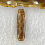 Natural Powerful Tibetan Old Oily Agate 5 Eyes Dzi Bead Heavenly Master (Tian Zhu) 五眼天诛 6.82g 38.3 by 11.0mm - Huangs Jadeite and Jewelry Pte Ltd