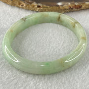 Type A Green with Brown Patches Jadeite Oval Bangle 31.51g Internal Diameter 55.6mm 10.3 by 6.6mm (External Roughs and Internal Lines) - Huangs Jadeite and Jewelry Pte Ltd