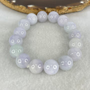 Good Grade Type A Lavender with Green Piao Hua  Jadeite Beads Bracelet 45.92g 16cm by 12.1mm by 16 Beads - Huangs Jadeite and Jewelry Pte Ltd