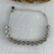Natural Rainbow Moonstone Beads in S925 Sliver Bracelet 7.39g 13-17cm 3.0 by 2.5mm 15 Pcs - Huangs Jadeite and Jewelry Pte Ltd
