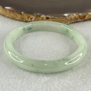 Type A Jelly Light Green with Blueish Green Piao Hua Floral Jadeite Bangle 38.24g Inner Diameter 55.8mm 9.4 by 7.2mm (Slight Internal Lines) - Huangs Jadeite and Jewelry Pte Ltd