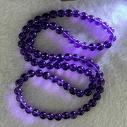 Good Grade Natural Amethyst Necklace 39.51g 7.3mm 79 Beads - Huangs Jadeite and Jewelry Pte Ltd
