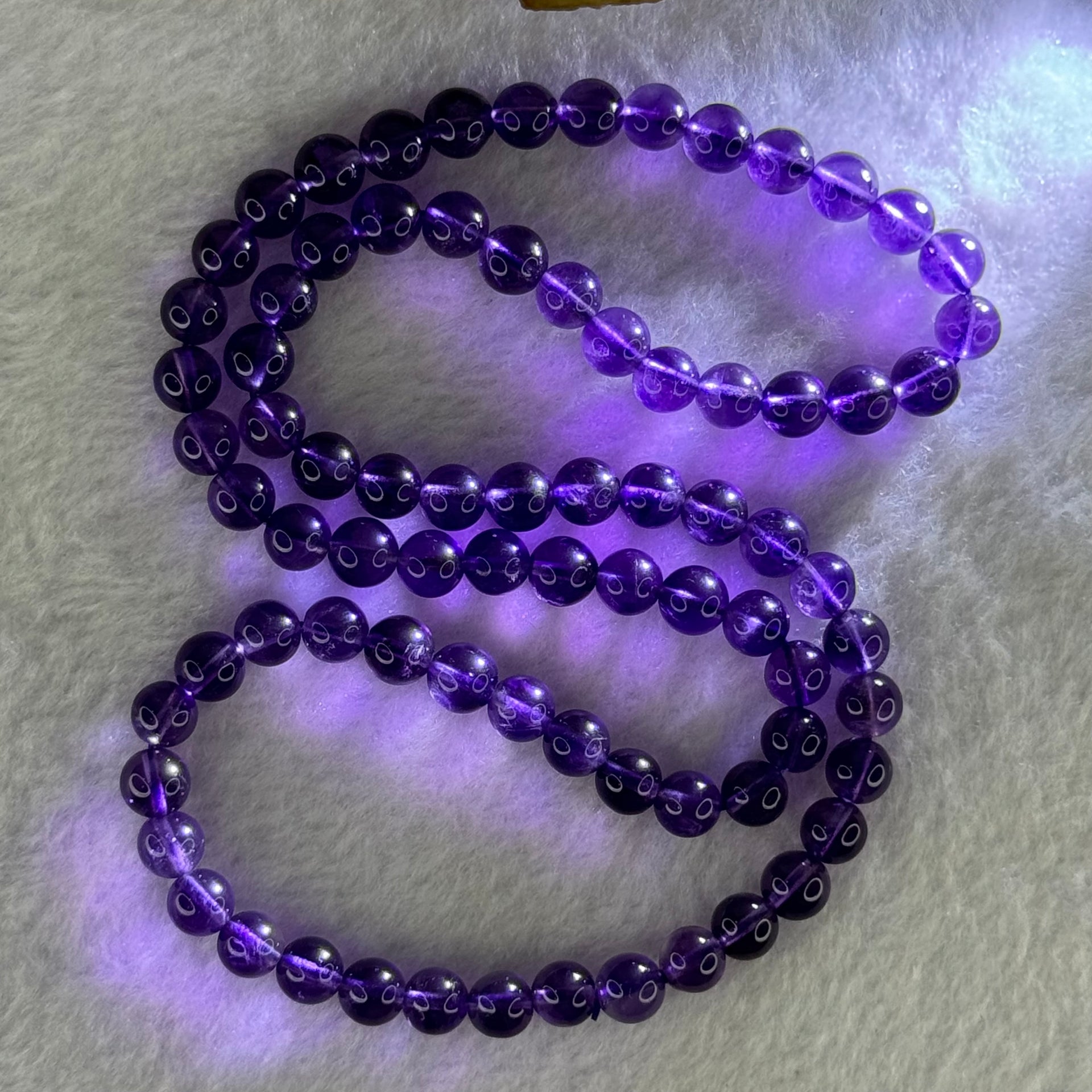 Good Grade Natural Amethyst Necklace 39.51g 7.3mm 79 Beads - Huangs Jadeite and Jewelry Pte Ltd