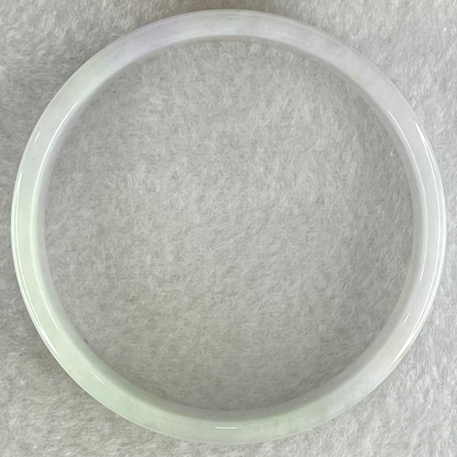 Type A Green Lavender with Yellow Spot Jadeite Flat Round Bangle 24.42g Internal Diameter 52.7mm 12.4 by 4.1mm - Huangs Jadeite and Jewelry Pte Ltd