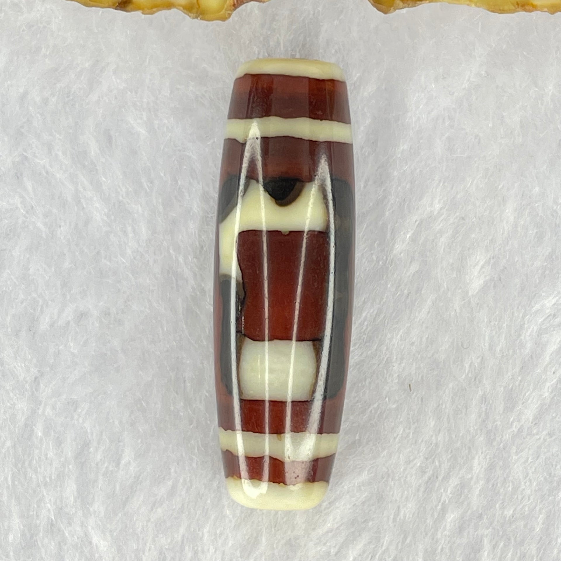 Natural Powerful Tibetan Old Oily Agate Sky Door Serenity 1 Eye Dzi Bead Heavenly Master (Tian Zhu) 一眼天诛 8.83g 37.6 by 12.0mm - Huangs Jadeite and Jewelry Pte Ltd