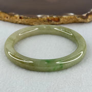 Type A Green with Brown and Emerald Green Patches Jadeite Bangle Internal Diameter 53.5mm 62.07g 9.2 by 8.6mm (Internal Lines) - Huangs Jadeite and Jewelry Pte Ltd