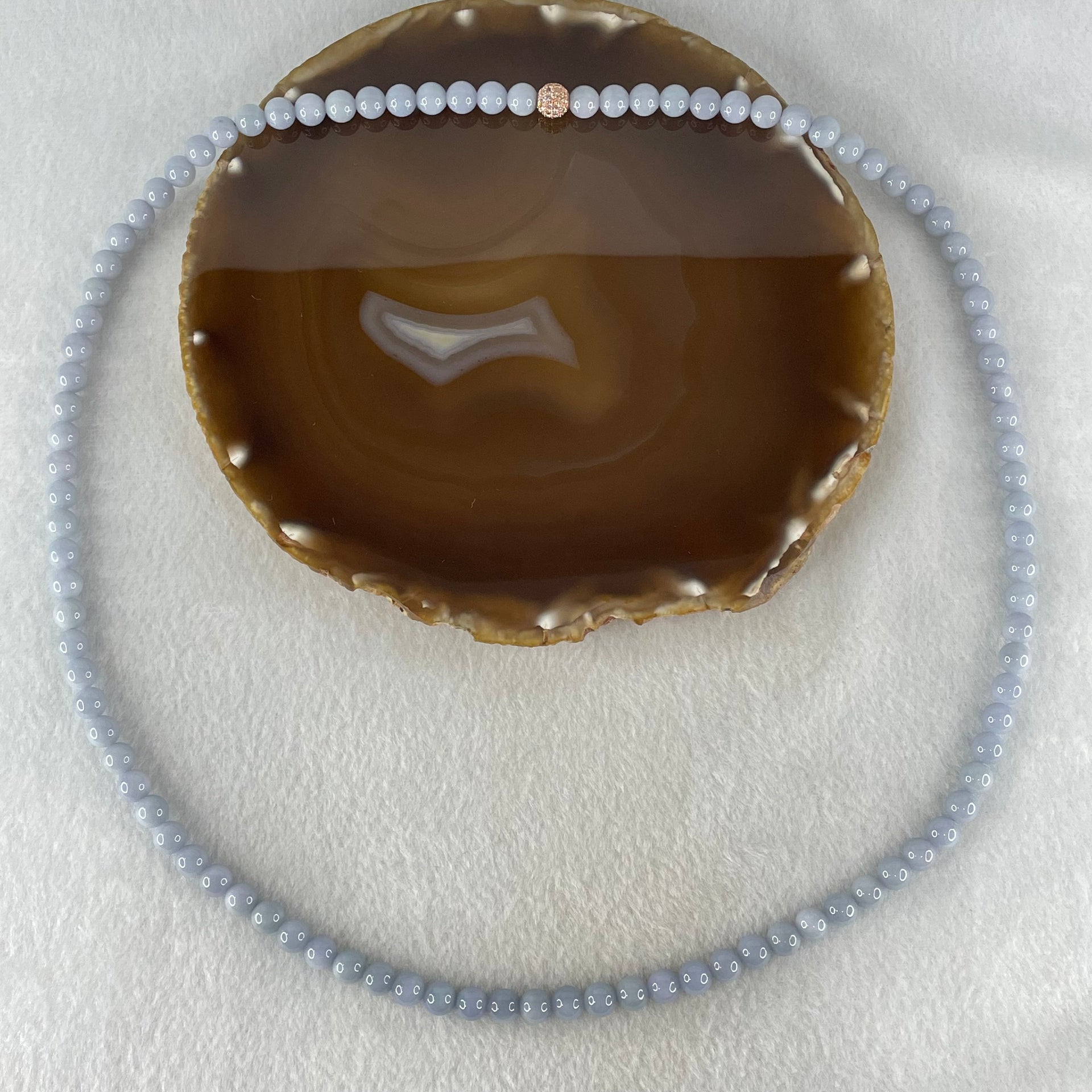 Type A Full Lavender Jadeite Beads Necklace 58.26g 66cm 7.0mm 98 Beads - Huangs Jadeite and Jewelry Pte Ltd