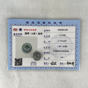 Type A Wuji Grey Jadeite Ping An Kou Donut Charm Pendant 3.33g 16.5 by 5.9mm - Huangs Jadeite and Jewelry Pte Ltd