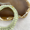 Type A Semi Icy Green with Wuji Grey Piao Hua Beads Necklace 123 Beads 5.5mm 32.22g - Huangs Jadeite and Jewelry Pte Ltd